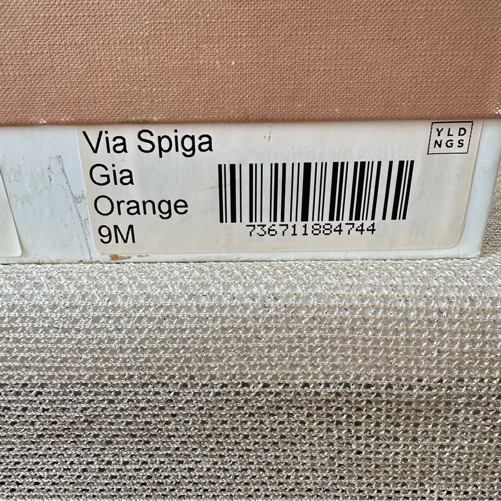 Via Spiga Gia Orange Suede Espadrille Sandals with Strappy Design Size 9